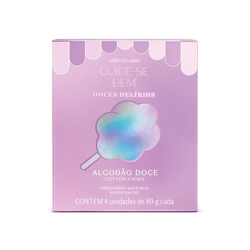 SABONETES EM BARRA SORTIDOS CUIDE-SE BEM DOCES DEL�RIOS ALGOD�O DOCE 4X80G